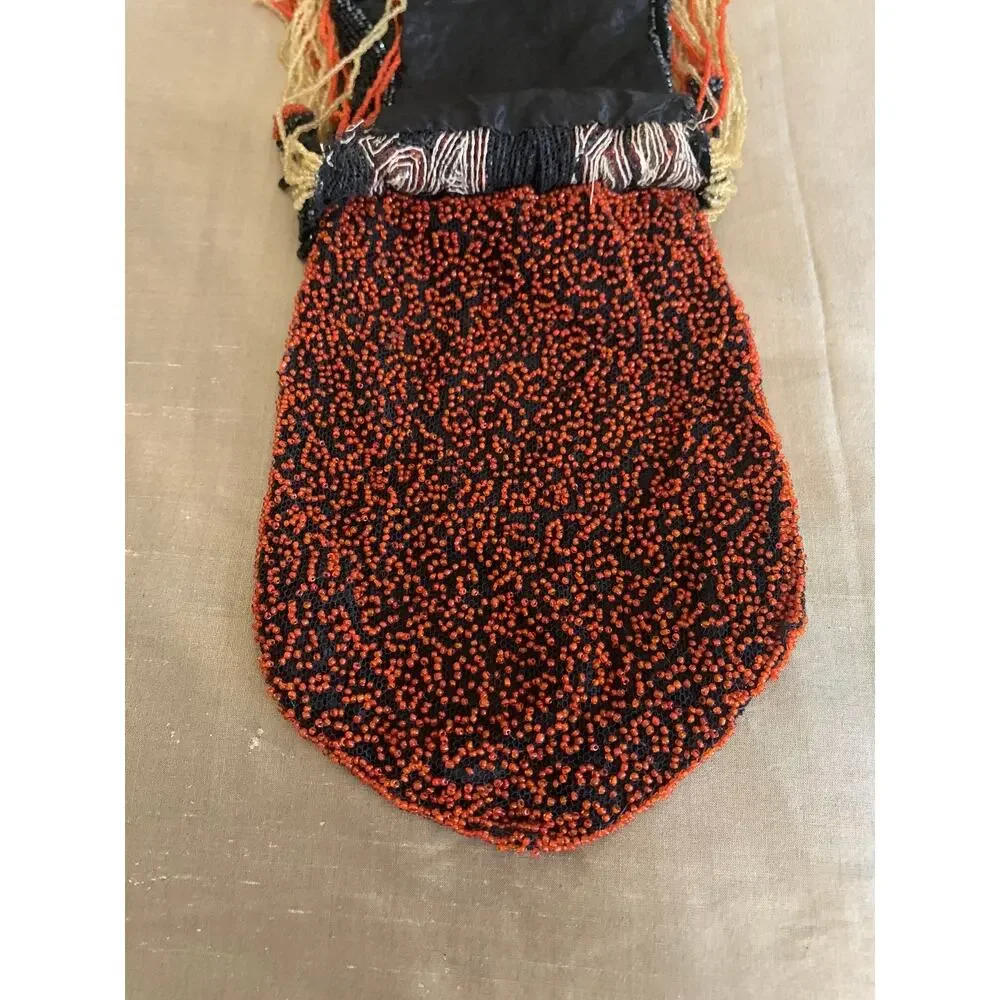 Double glass beaded purse 1920s rare
